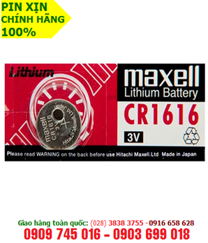 Maxell CR1616 ; Pin 3v lithium Maxell CR1616 chính hãng Made in Japan